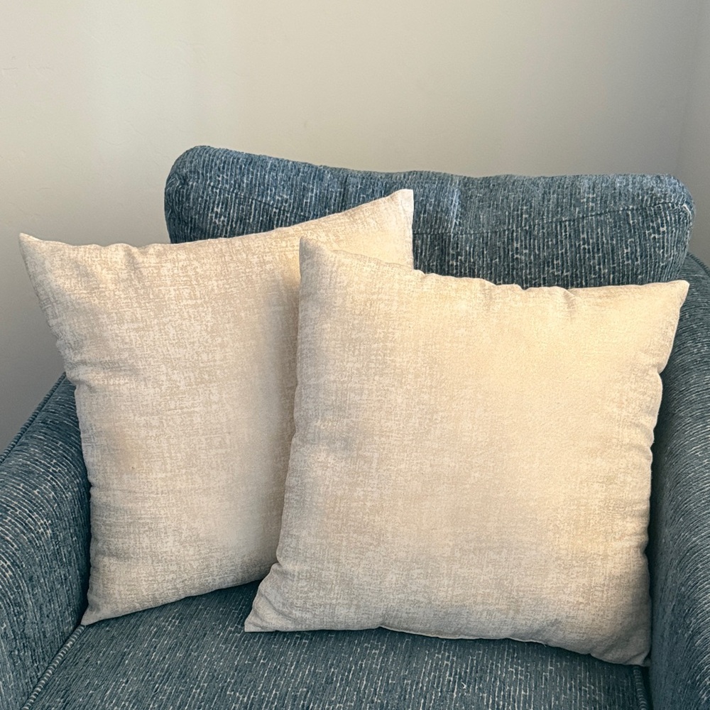 Metallic Gold & Cream Throw Pillow Set